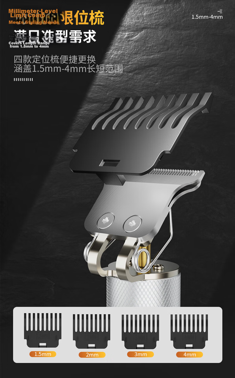 Enchen Electric Hair Clipper Hair Trimmer Sideburn Trimmer Bald Head Shaver Self Haircut Electric Hair Clipper Oil Head Sculpting Trimmer Home Use Men's Grooming Tool 6