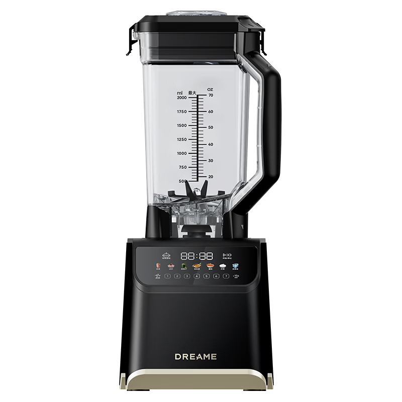 Dreame Smart Control Blender P70 Titanium Crystal Black with Titanium Steel Blade Fully Automatic Juicer Variable Frequency Noise Reduction Soft Sound Intelligent Touch Food Processor Blender