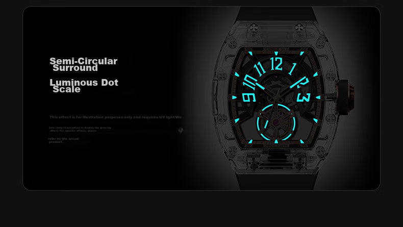 CRONUSART Kluos Crystal Mechanical Men's Watch Skeleton Automatic Luminous Wristwatch Gift 5