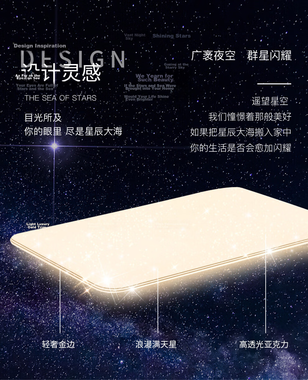 NVC LED Ceiling Light Full Spectrum Eye Protection Smart Living Room Lamp Modern Minimalist Luxury Starry Sky Whole House Three-Bedroom Two-Living Room 6
