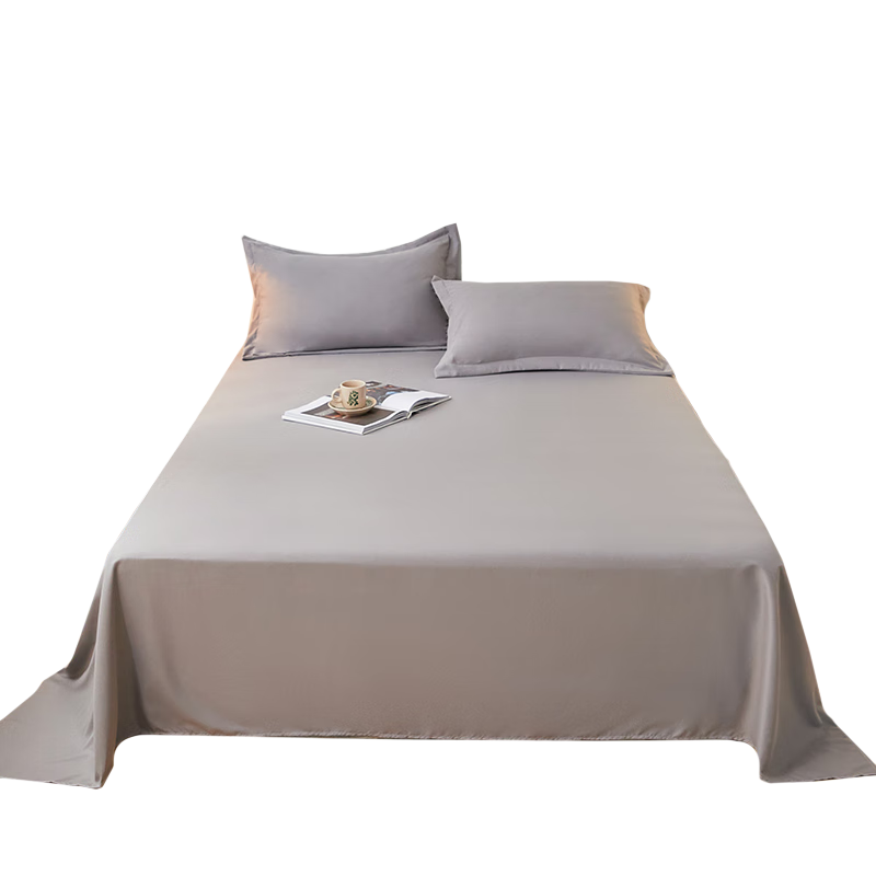 Grace Class A 7A Antibacterial Waterproof Solid Color Bed Sheet, Children's Urine-Proof Bedding, Gentleman Gray, 160*230cm