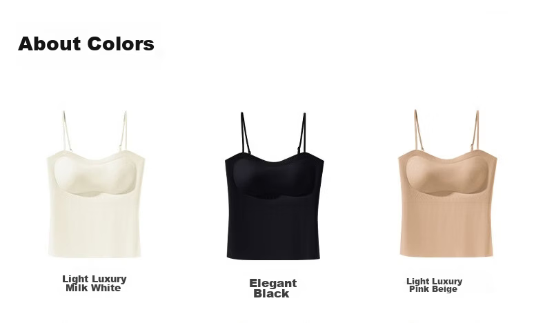 Borui Ice Silk Seamless Cooling Integrated Camisole Bra with Padded Cups Women's Summer Back Beauty Base Top 13