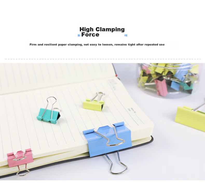 Deyin 48pcs 25mm Medium Size No.4 Colored Metal Paper Clips Binder Clips Stationery Office Clips for Students Documents 4273 6