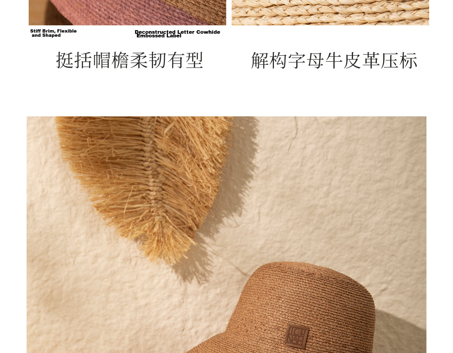 FANCET Women's Summer Straw Hat Elegant French Raffia Wide Brim UV Protection Sun Hat Beach Vacation Sunshade Hat 16
