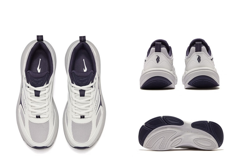 ERKE Men's Sports Shoes Leather Mesh Breathable New Casual Thick Sole Dad Shoes Fengxiwu 3.0 32