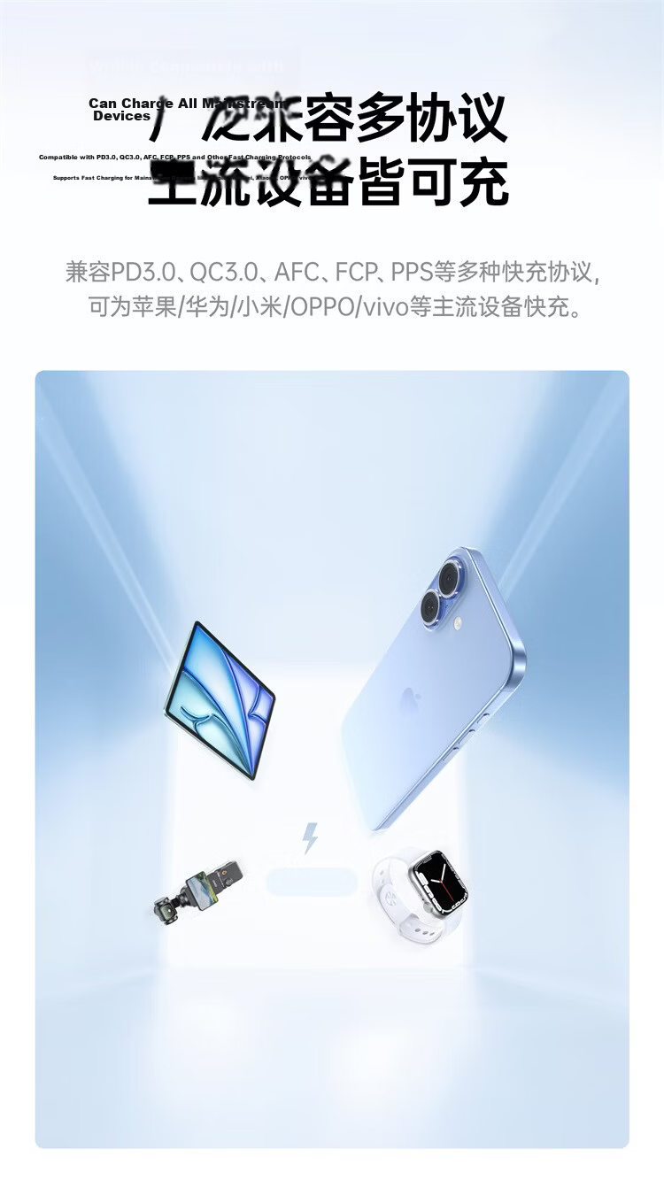 Baseus Little Ice 30W GaN Charger for Apple iPhone 17/16 Pro Max/15/14/13 iPad Fast Charging White 13