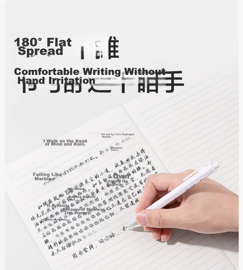 Deli B5/60 Sheets Lined Paper, Smooth Writing Paper, English Notebook, Wirebound Soft Cover Notebook for Homework And Notes, Study Supplies, Single Notebook WB560-P 13