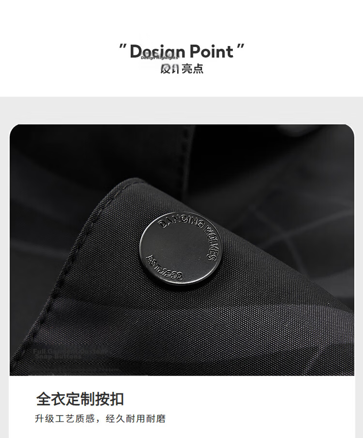 Dance with Wolves [High Count High Density] Autumn Winter Comfortable Trendy Versatile Lapel Jacket Men's Jacket 001 Black 185 4