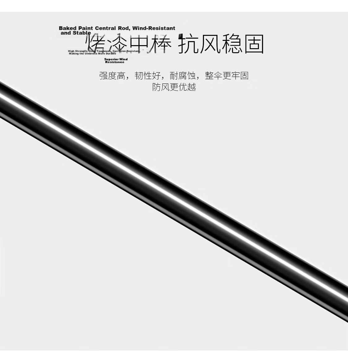 Meebordi Large Reinforced Thickened Sturdy Windproof Long Handle Heavy Rain Business Semi-Automatic Umbrella Customizable 16