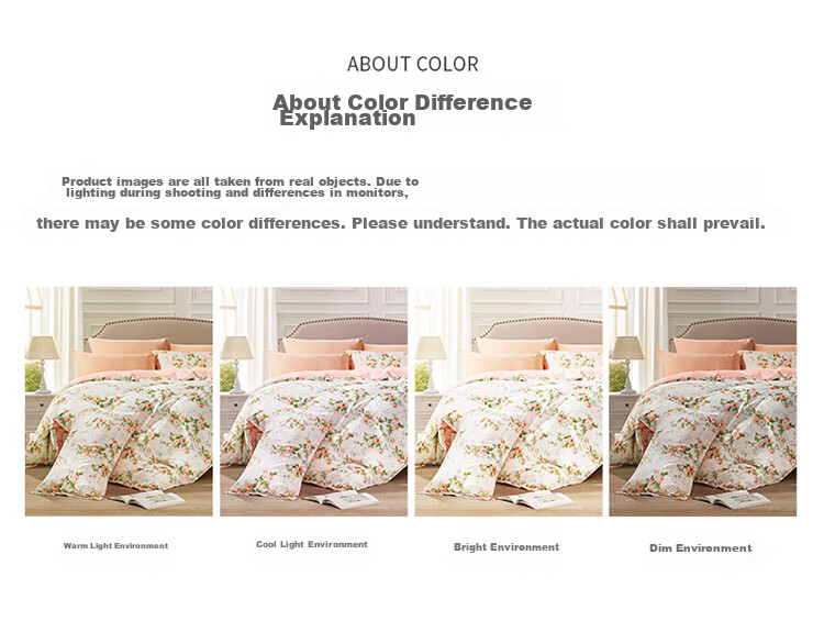 Fuanna Home Textile 100% Cotton Four-Piece Bedding Set with Fitted Sheet, Double Size Duvet Cover Xiyan 230*229cm 6