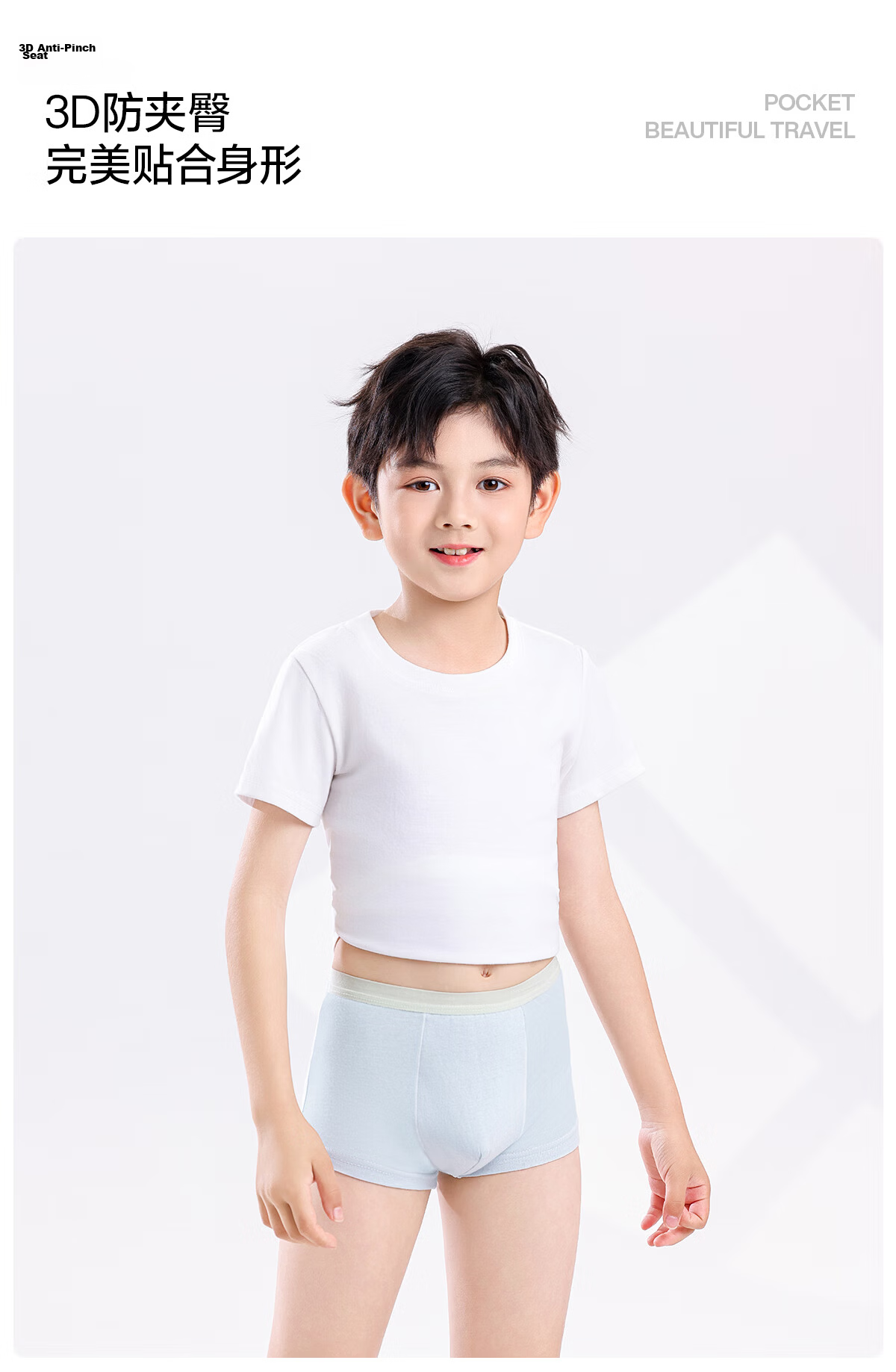 Koudailvxing Children's Disposable Underwear, All-Cotton Antibacterial, No-Wash Youth Boxer Briefs, Girls' Boxer Briefs, 30 Pieces, Size L 16