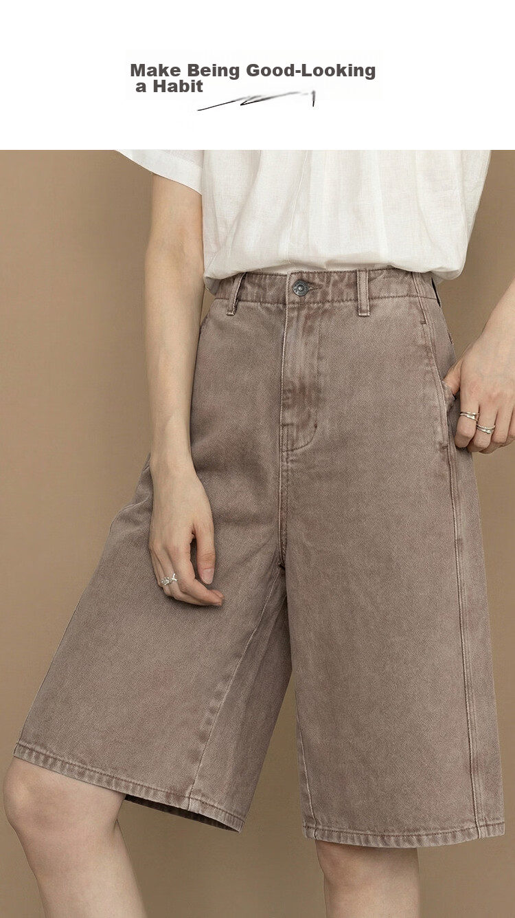 Demana Oxygen Pure Cotton Summer Minimalist High-Waist Mid-Length Straight Loose Fit Slimming Denim Jeans for Women Premium Quality 1