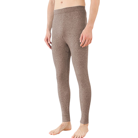 LangSha Men's Wool Thermal Pants Thickened Autumn Winter Fleece Lined Heat Retaining Long Johns Base Layer Pants