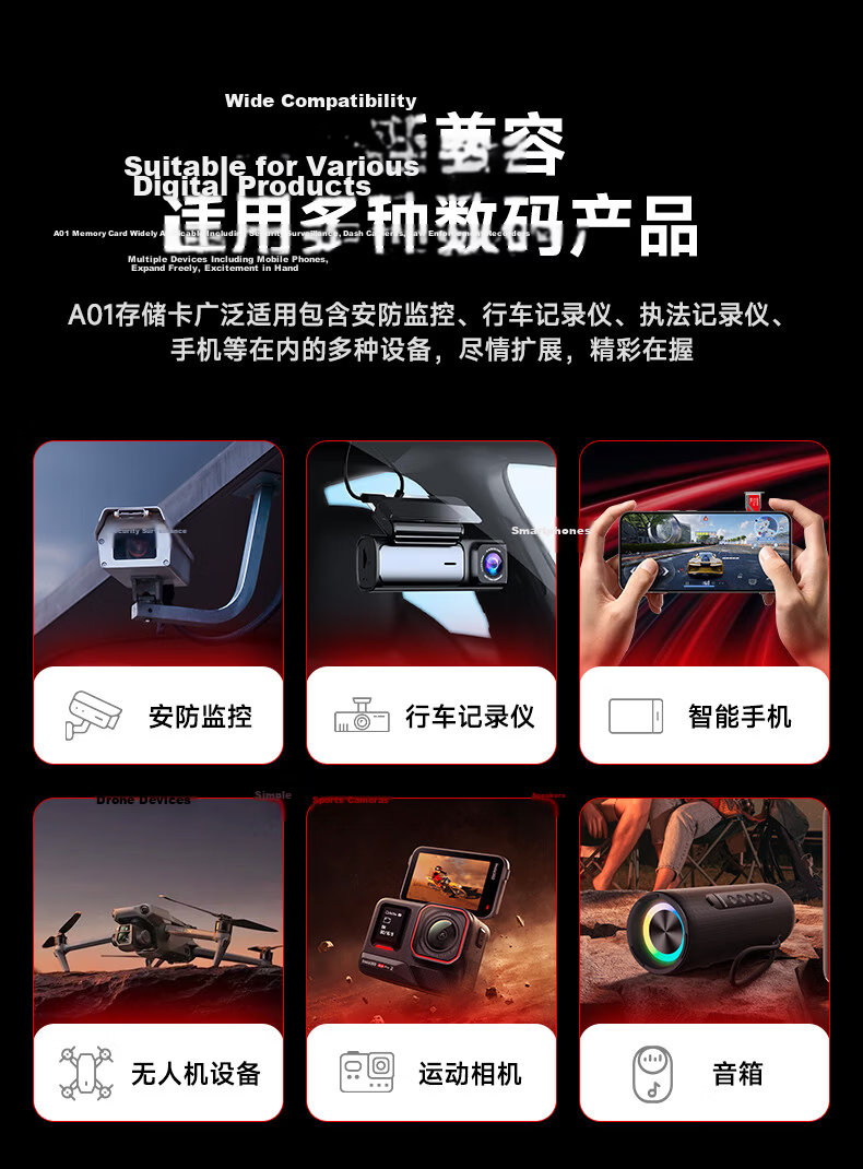 Lenovo 128GB TF (MicroSD) Memory Card A1 U3 V10 4K Compatible with Dashcams & Surveillance Cameras 100MB/s Read Speed A05 9