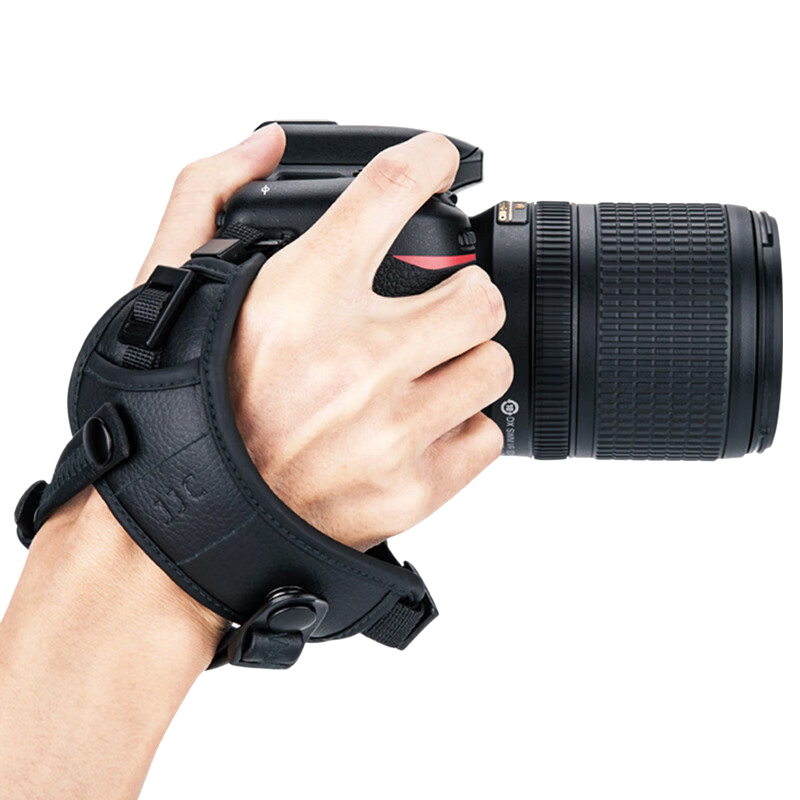 JJC Camera Wrist Strap, DSLR Wrist Strap, Quick Release, Compatible with Canon, Nikon, Panasonic Accessories [U-Shaped Base | Black]