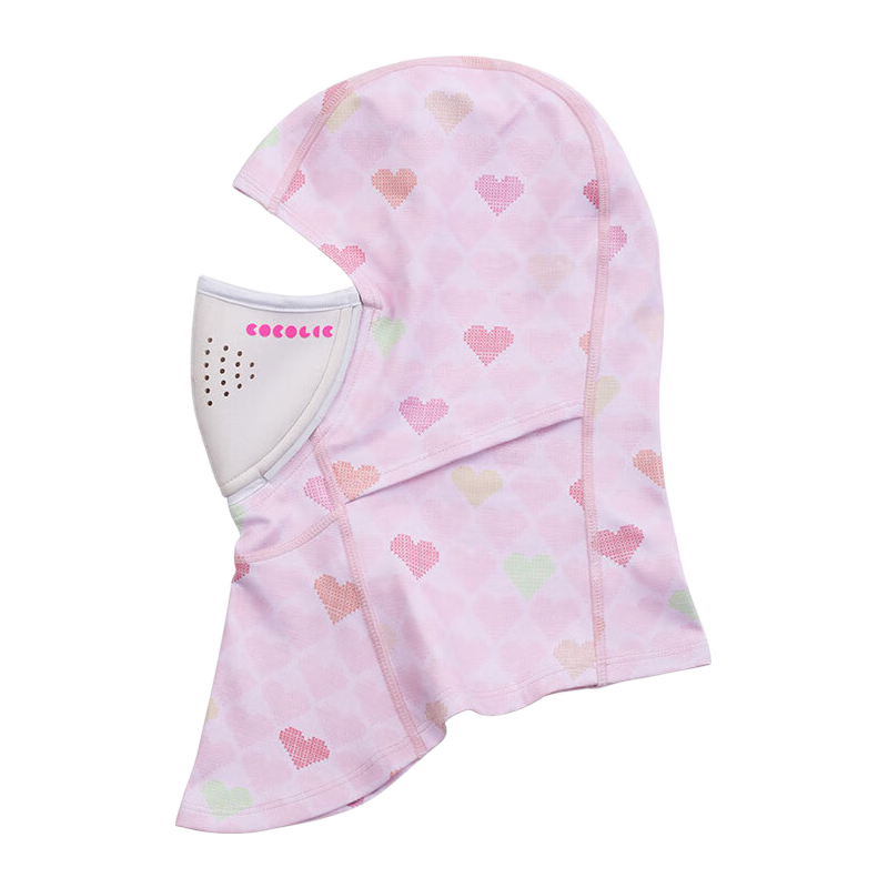 COCOLIC Kids Ski Face Guard Neck Warmer Outdoor Mask Headwear Unisex [Magnetic] Candy Bean Heart S