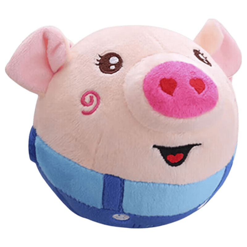Lankupa Music Bouncing Pig Jump Ball Repeating Baby Soothing Doll Early Education Toy Kids Birthday Gift for Boys and Girls