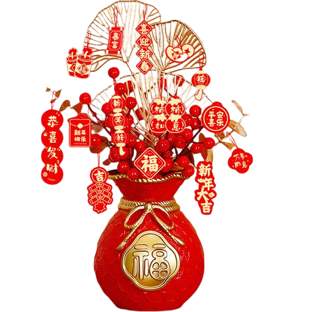 Abaoli Lantern Festival 2026 New Year Decoration Front Desk Fortune Bucket Ornament Housewarming Moving Decoration Hanging New Year Scene Setup