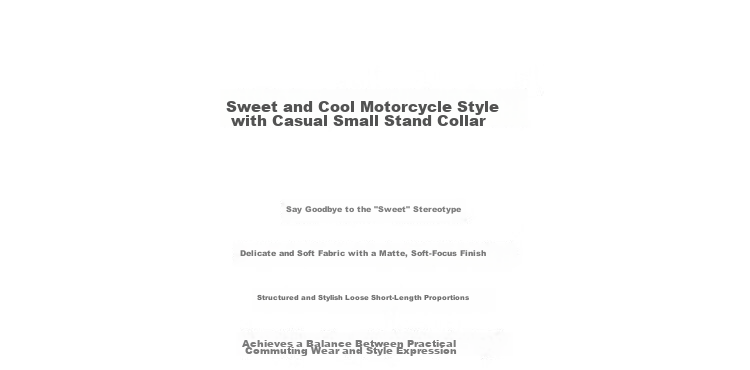 MT Urban Chic Spring Sweet Cool Biker Style Stand Collar Short Straight Zipper Casual Women's Jacket 2
