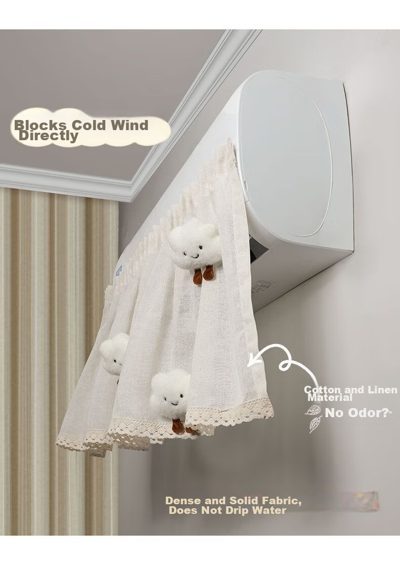 Hakkai Bird Vertical Air Conditioner Wind Shield Curtain Cabinet Air Conditioner Wind Deflector Anti-Direct Blow Standing Cabinet Air Conditioner Cover Curtain 5