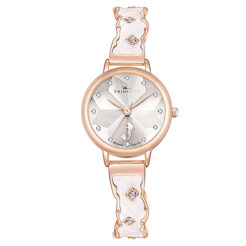 Disney Ariel Princess Series Iridescent Girls Quartz Watch Luxury Niche High-End Gift for Girlfriend and Best Friend