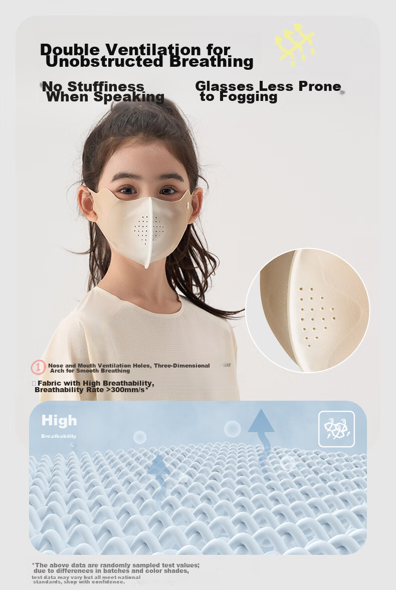 HeyBetter Kids Ice Cooling Sunscreen Mask UV Protection Lightweight 2-Pack Amber Gradient (Light Brown) M 8