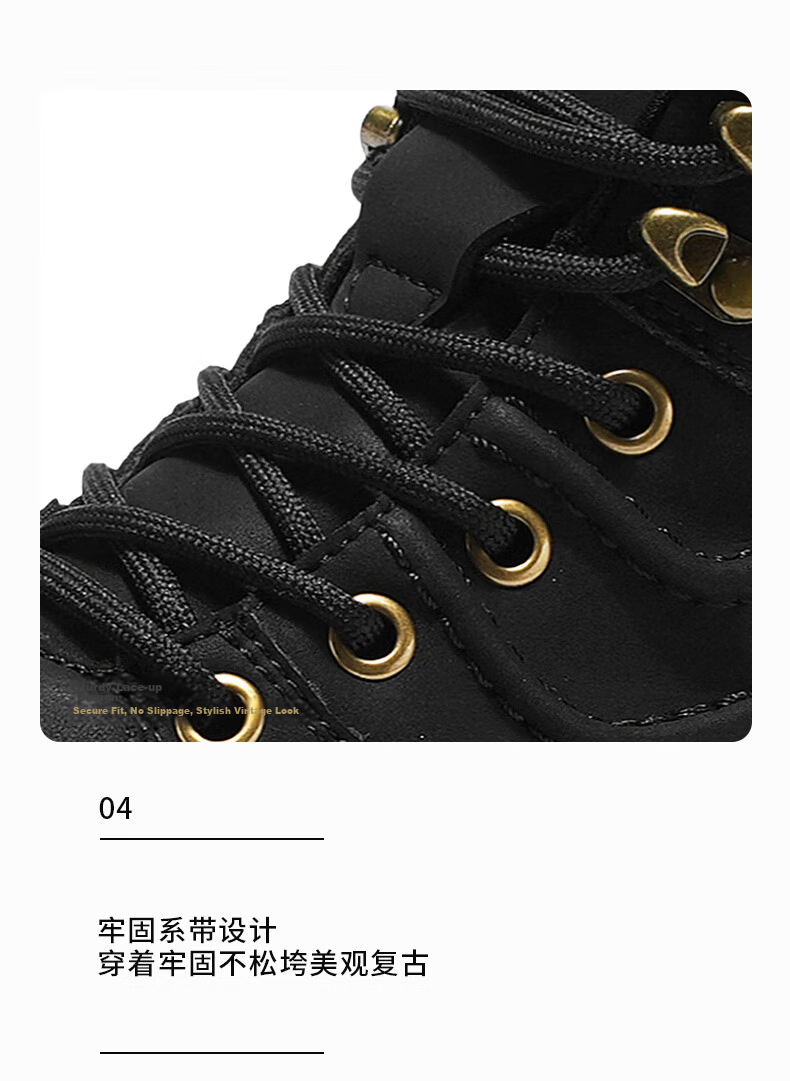 Bull Family Martin Boots Men Autumn Winter New High-top Durable Work Boots Thick Sole Height Increasing Yellow Boots Men's Versatile Biker Shoes 8
