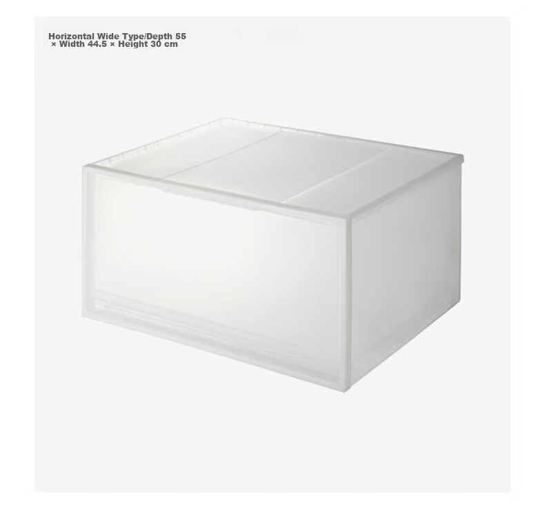 MUJI Polypropylene Storage Box Drawer Type Horizontal Large Semi-Transparent 4