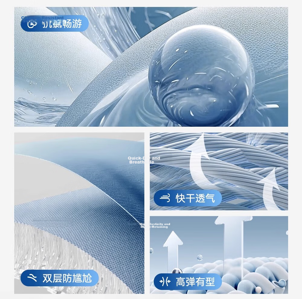 Li-Ning Jellyfish Suit Men's Swimwear Snorkeling Set Spring Autumn Warm Long-Sleeve Long Pants Large Size Swim Trunks Men Full-Body Diving Suit 3