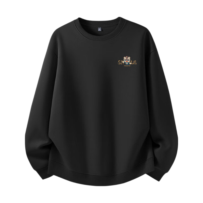 Baleno Men's Fleece-Lined Hoodie Autumn Winter 2025 New National Trend Lion Pullover Thick Warm Long Sleeve Inner Shirt