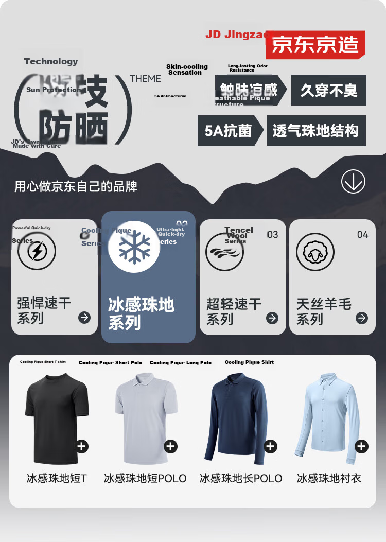JD Jingzao 300 Outdoor Men's Short Sleeve T-Shirt Polo Shirt Quick-Dry Black L 1