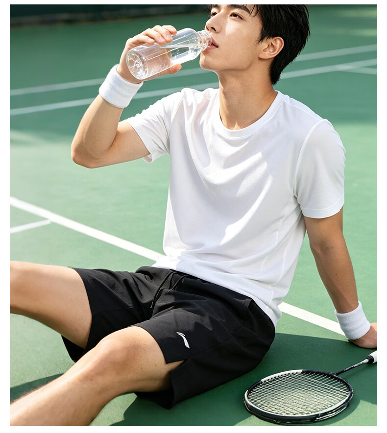 LI-NING Men's Summer Lightweight Sports Shorts Quick-Dry Fitness Running Badminton Basketball High Elasticity Knee-Length Pants 3