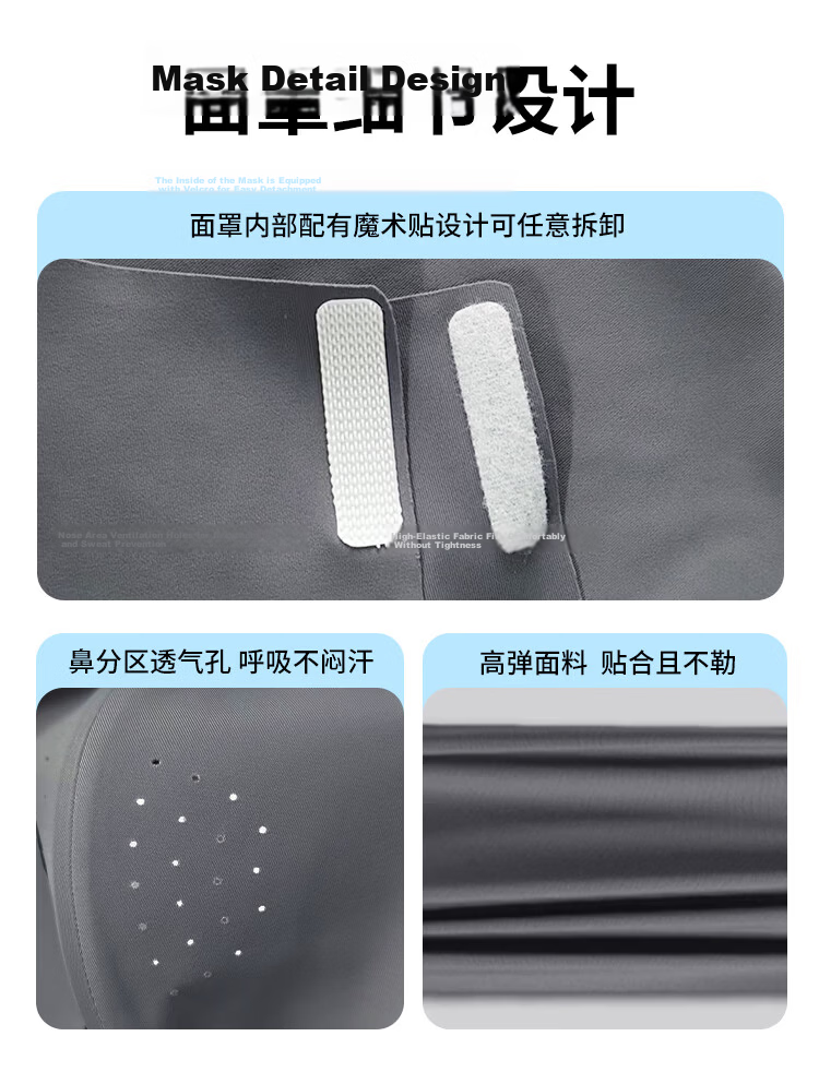 JEEP New UV Protection Breathable Sun Hat Summer Outdoor Ice Silk Face Mask for Men and Women 6