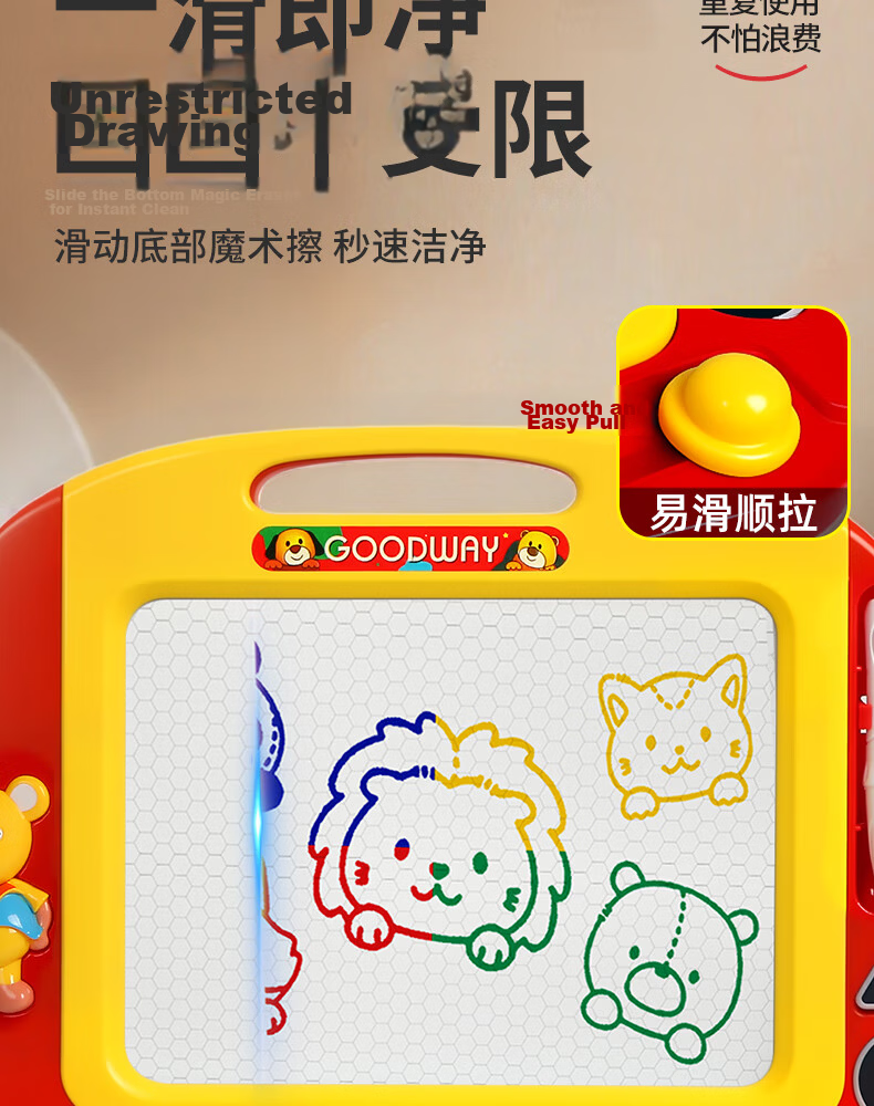 GOODWAY Children's Magnetic Erasable Drawing Board Toy for Ages 1-3 Baby DIY Doodle Painting Girls Birthday Gift 7