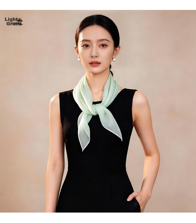 Hangsi Mansion Pure Color Custom Mulberry Silk Scarf Silk Pearl Gauze Square Scarf Birthday Gift for Mom Women's Festival 28