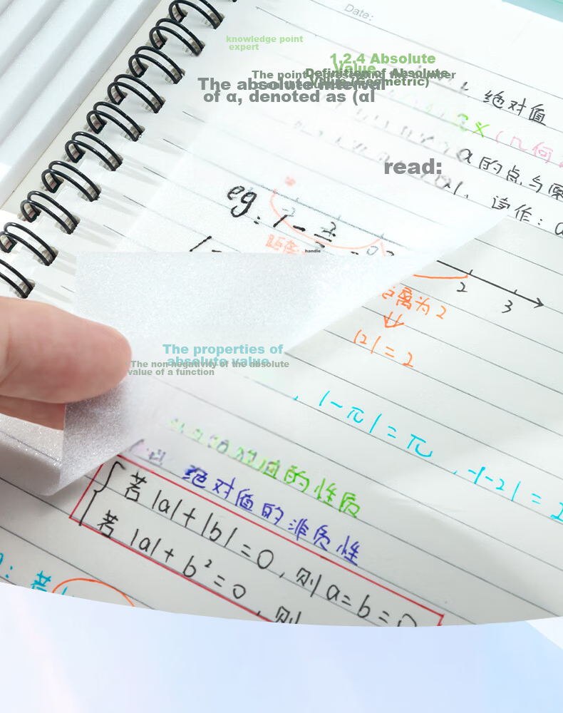 M&G Stationery Frosted Transparent Sticky Notes Labels Adhesive Strong Student Error Correction Note Paper Quick-Drying Writable Large Size 95*70mm YS-653 Exam Essential 11