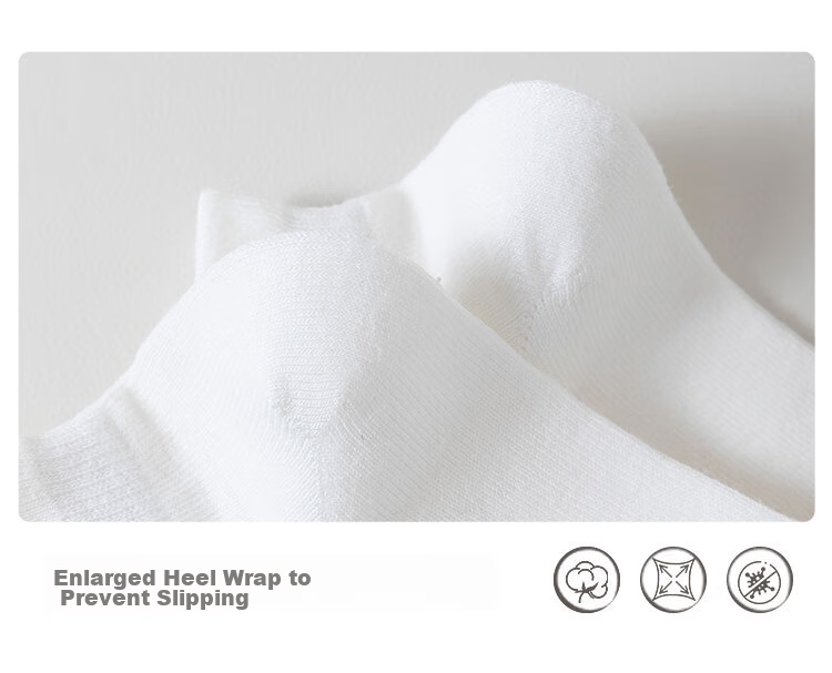 Miiow Women's 6 Pairs Summer 100% Cotton Antibacterial Deodorant White Breathable Mesh Low-Cut Socks 21