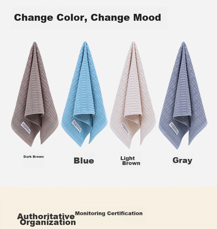 KING SHORE Pure Cotton Towels, Class A, 4 Pieces, Soft, Absorbent, Skin-Friendly, Low Shedding, Men's Home Face Towels, 70*33cm 10
