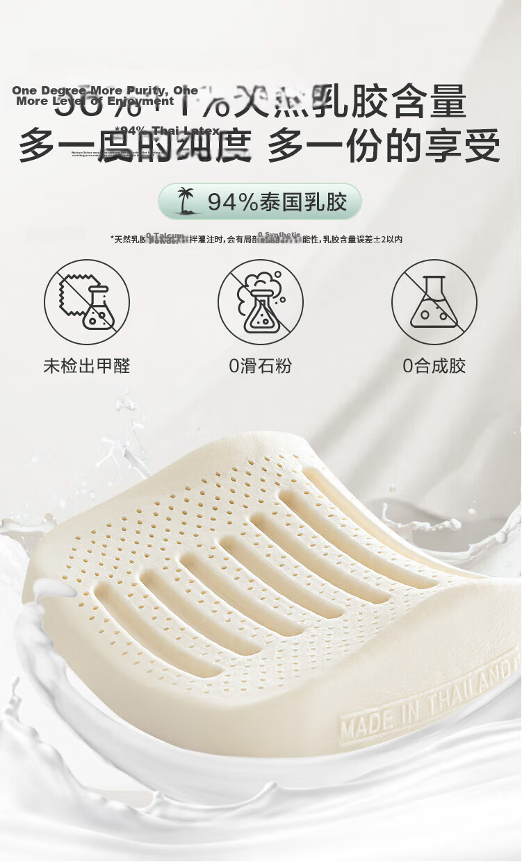 JD Jingzao 94% Natural Latex Island Lumbar Cushion Office Car Chair Back Support Pillow 4