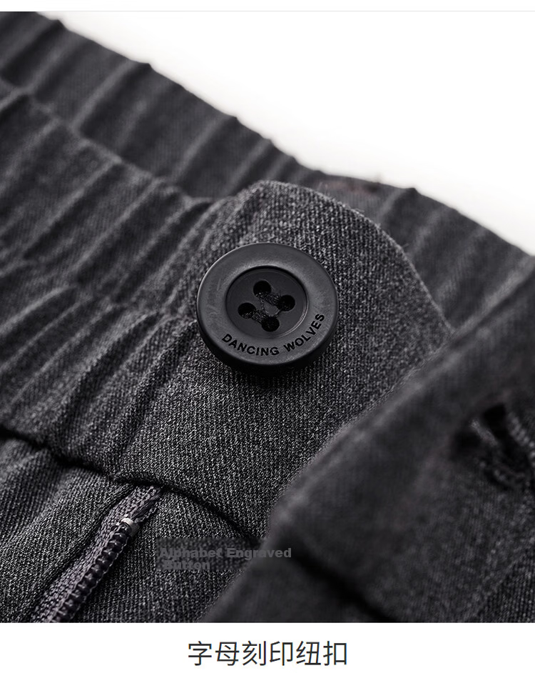 Dancing with Wolves [Drapey Breathable] Sweat-Absorbing Skin-Friendly Elastic Waist Nine-Point Pants Men's Commuter Versatile Slim Trousers 015 Dark Gray S 18