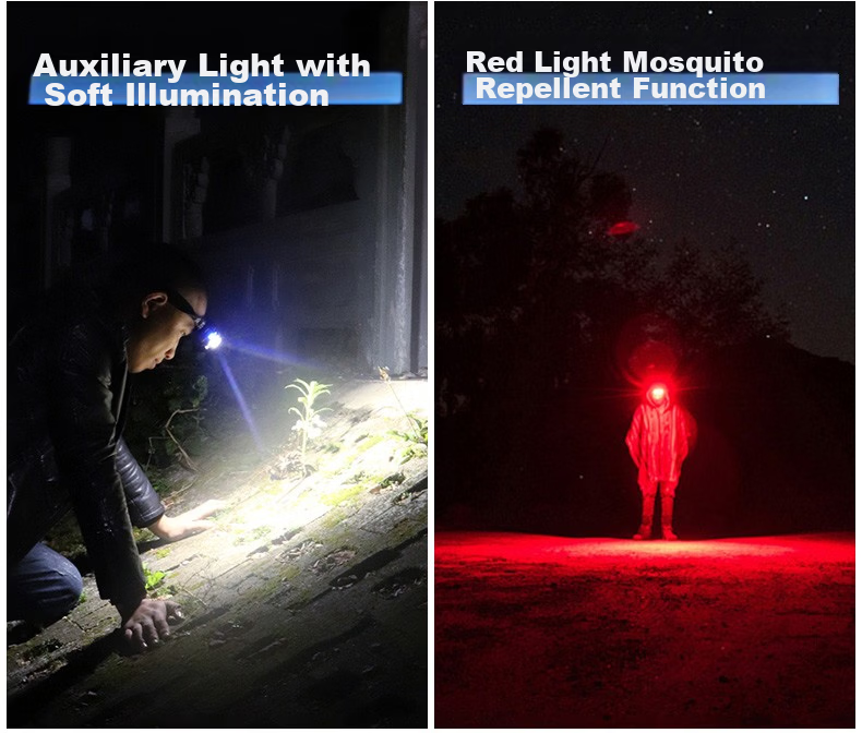 EWPLIRE WASP Headlamp Fishing Night Sensor Long Battery Life Head-Worn Cap Clip Light Beachcombing Strong Bright Rechargeable Outdoor 4