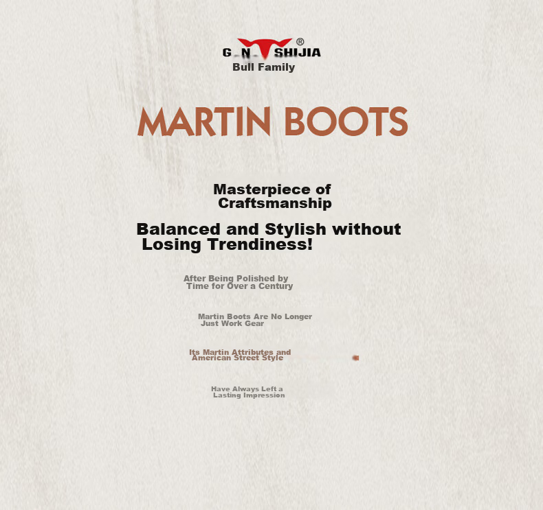 Bull Family Martin Boots Men Autumn Winter New British Style Retro Short Boots Thick Sole Wear-Resistant Men's Work Shoes Outdoor Hiking Shoes 3