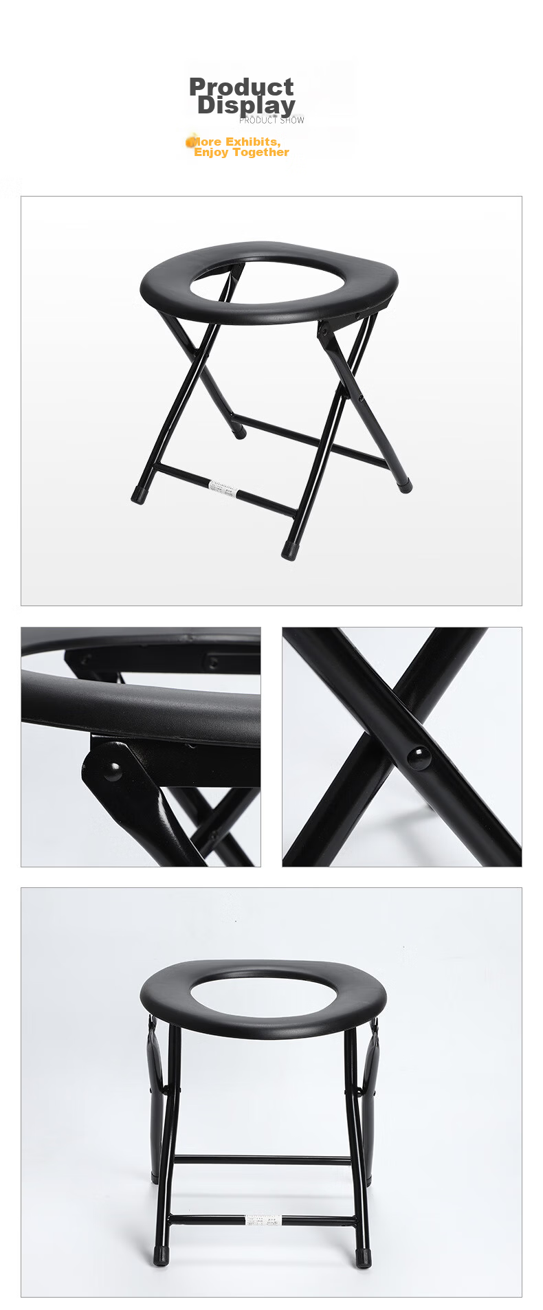 Miaoxinsi Folding Commode Chair for Elderly Patients and Pregnant Women Portable Toilet Stool with Squat-to-Seat Conversion 7