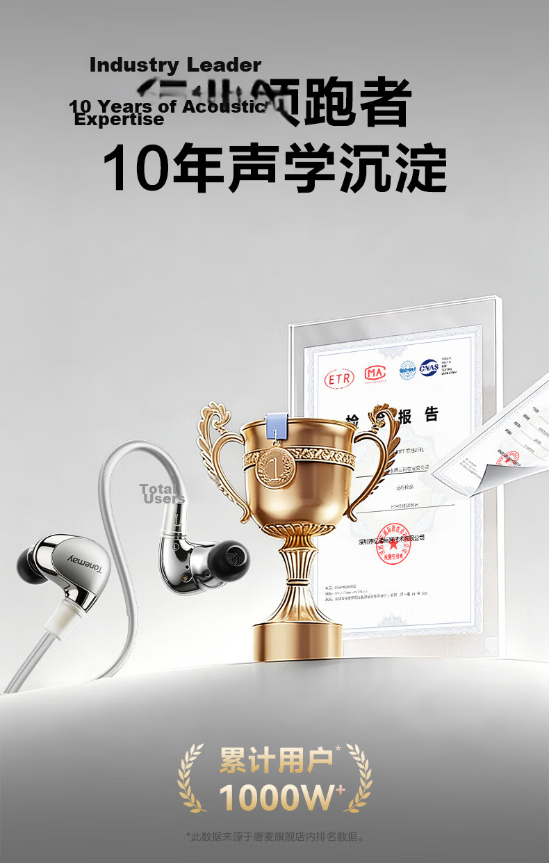 Tonemay Lingxiao HiFi Wired Gaming Earphones In-Ear Delta Operation E-sports Headset Sound Localization Audiophile Detachable Cable Valentine's Day Gift 3.5mm with Mic 1