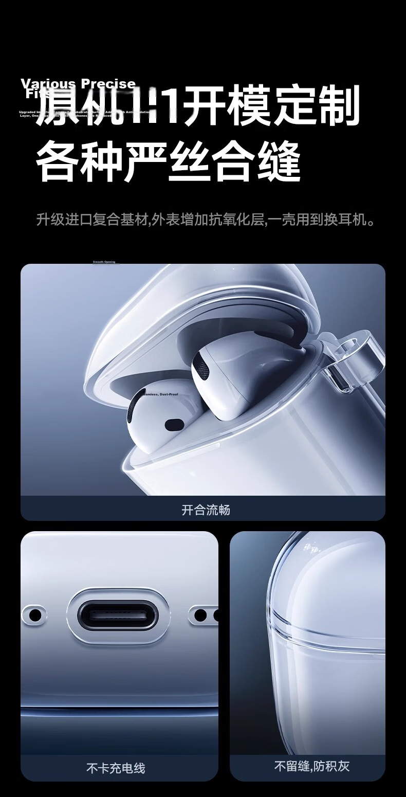 Torras Genuine Ultra-Thin Transparent Silicone Case for Apple AirPods Pro 3rd Gen Bluetooth Earphones Protective Cover Anti-Drop 7