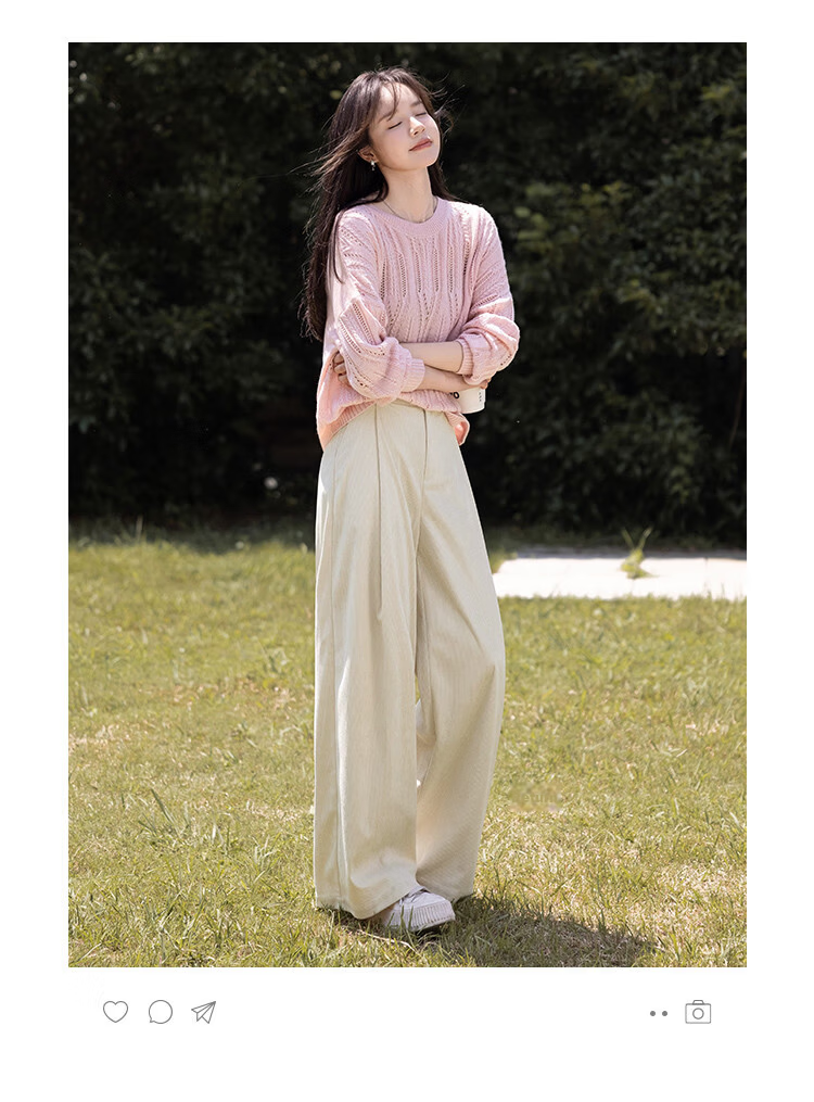 MT Casual Korean Lazy Style Autumn Fashion Fine Corduroy Comfortable Soft Wide-Leg Pants 2