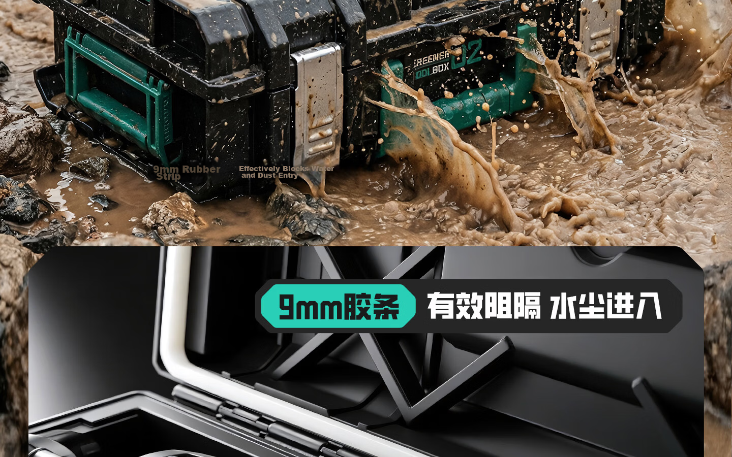 GREENER Stackable Large Capacity Modular Stacking Hardware Toolbox Multifunctional Industrial Grade Set Trolley Case No.3 20
