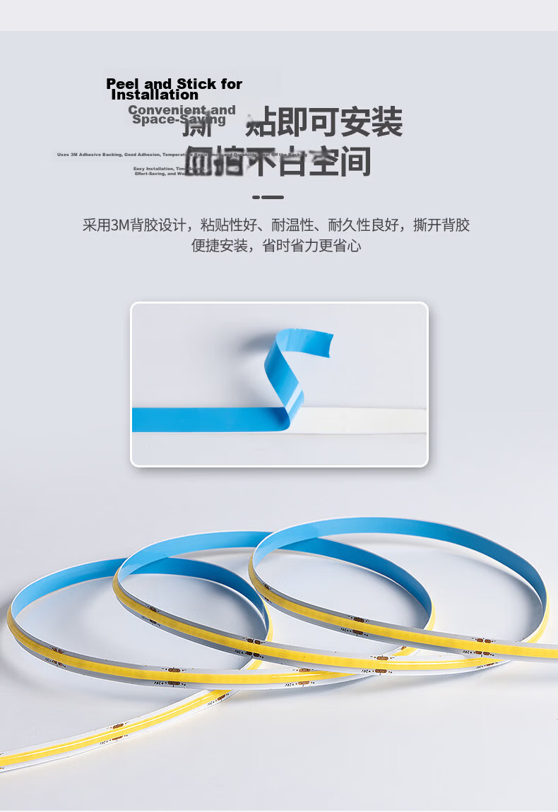 AOC COB LED Strip Light 24V Low Voltage Linear Light for Living Room Ceiling Recessed 10m 3000K Flicker-Free 13