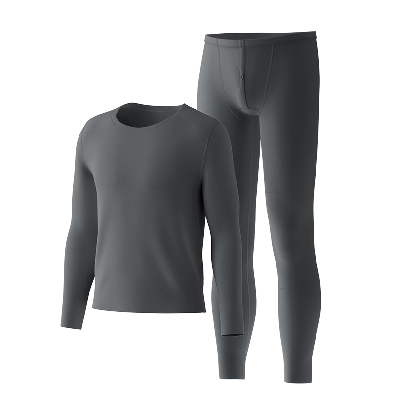 HLA [Xiaohuo-3 Fenhuo] Thermal Underwear for Men, New Style 2026 Double-Sided Fleece 230g Patch Autumn Top And Bottom Set