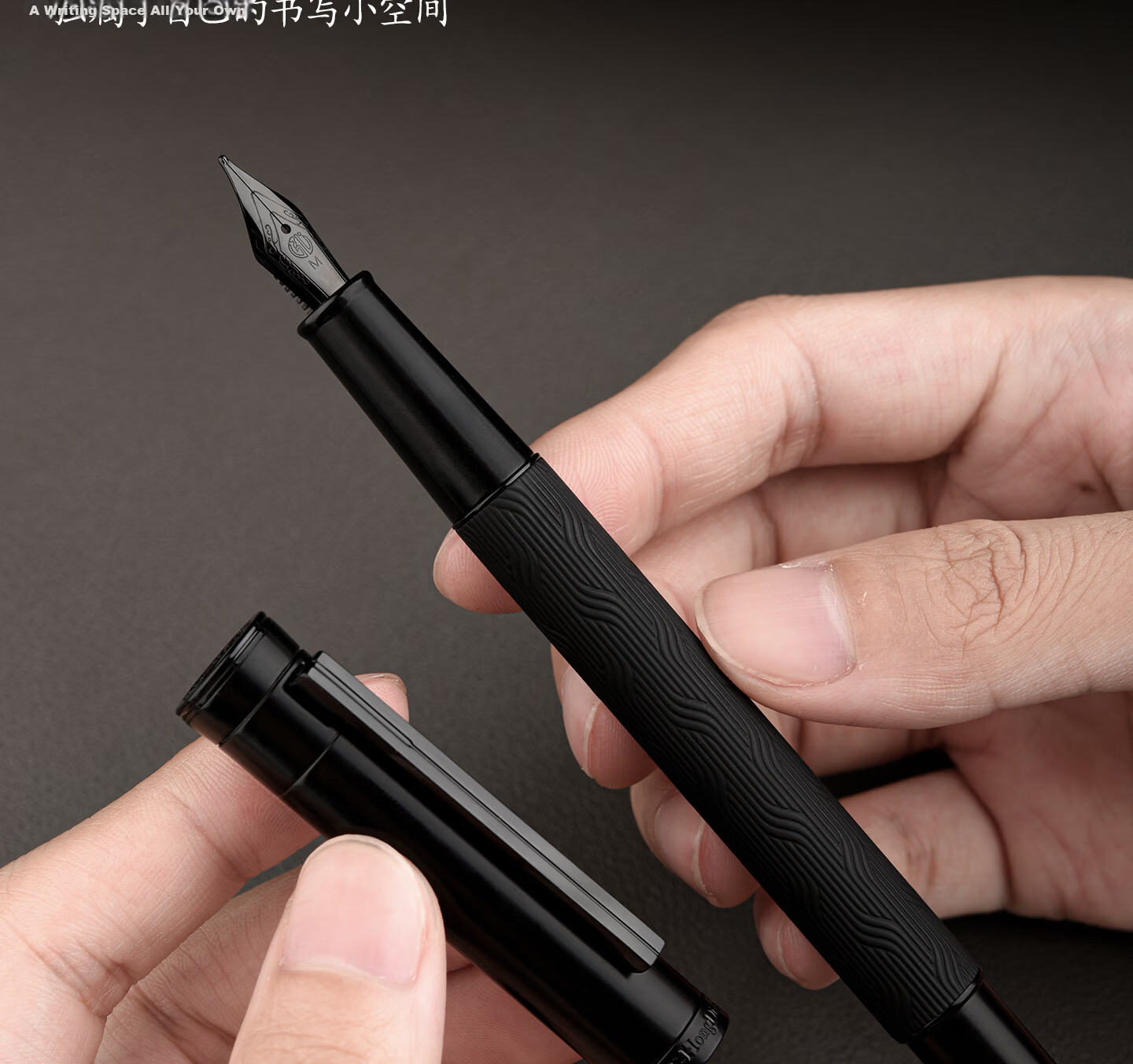 Hongdian High-End Business Elegant Student Calligraphy Vintage Art Pen 1861 Black Forest Pro Key Black EF Nib Obsidian Gift Box with 60ml Ink 2